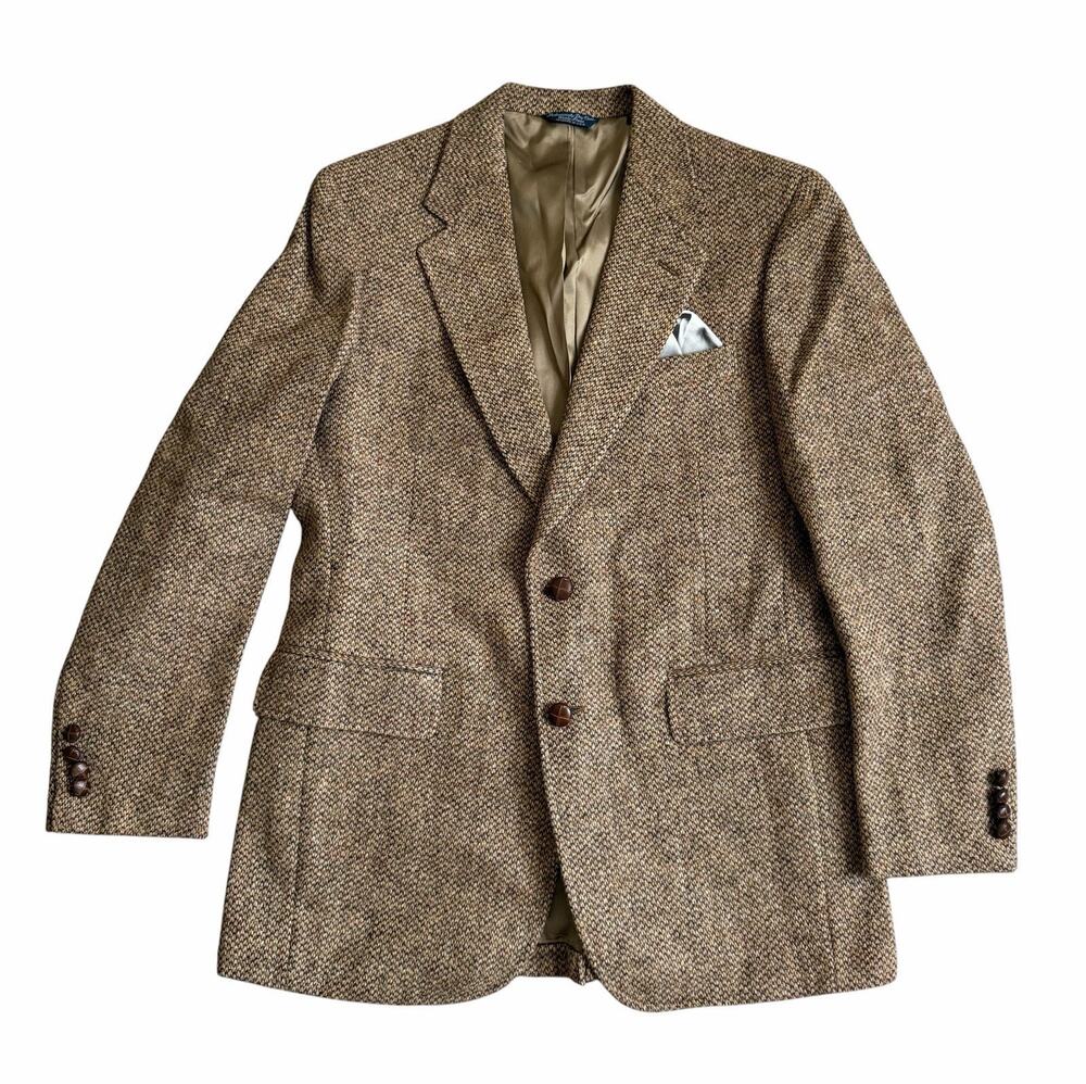 Vintage Harris Tweed Men’s Wool Blazer / Sport Coat – Size 40R – NEW